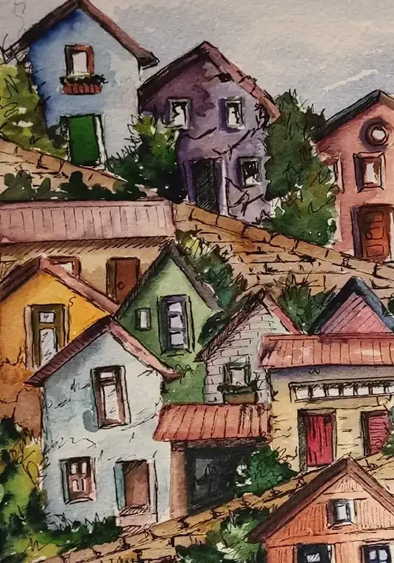 Acuarela de la serie Casa nº3