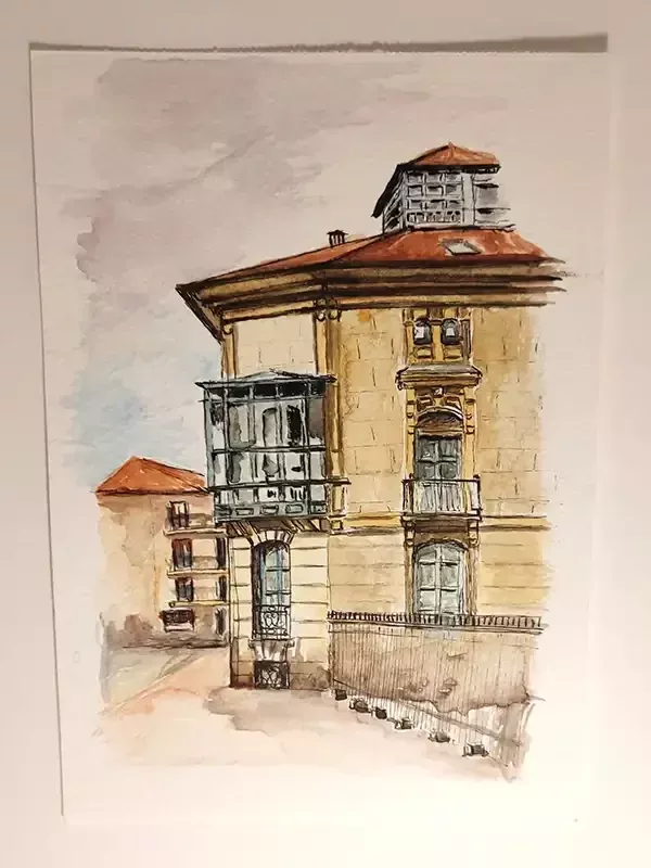 Serie Casa 8, arte en acuarela