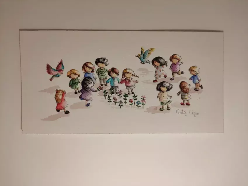 Acuarela infantil de la serie Mininiños 11