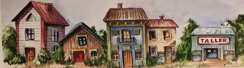 Serie Casa 1, arte en acuarela