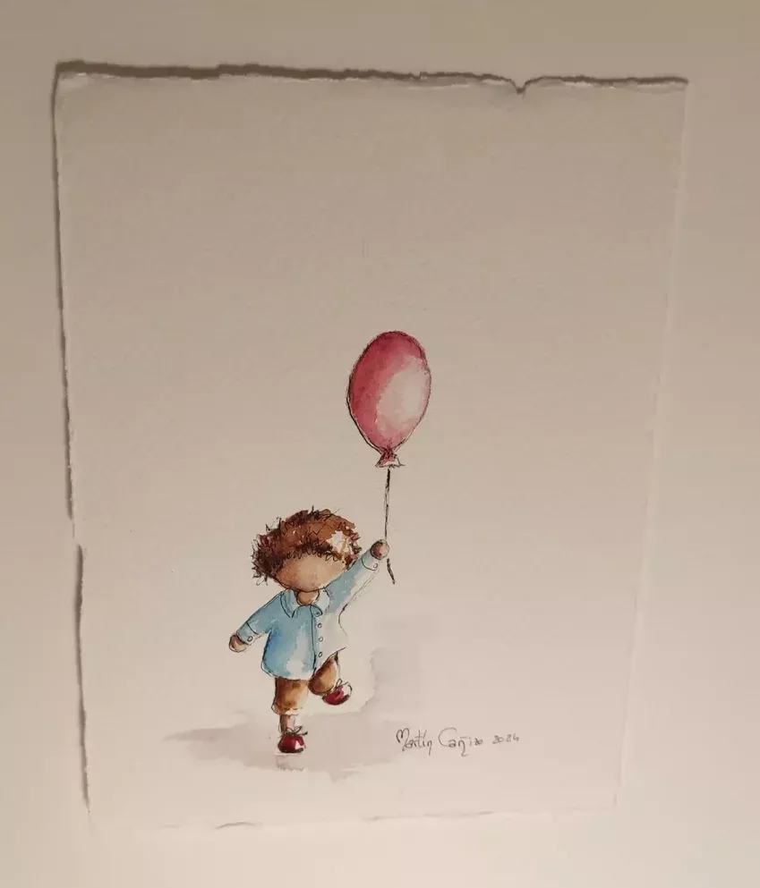 Acuarela infantil de la serie Mininiños 12