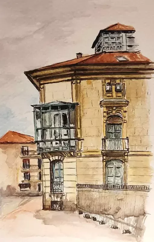 Acuarela de la serie Casa nº8