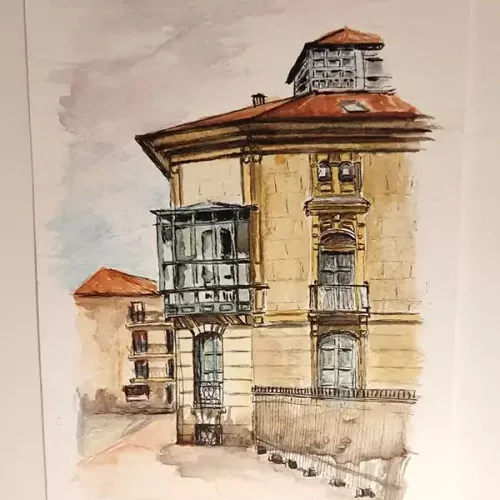 Serie Casa 8, arte en acuarela