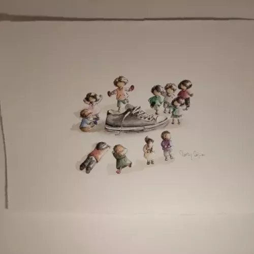 Acuarela infantil de la serie Mininiños 1