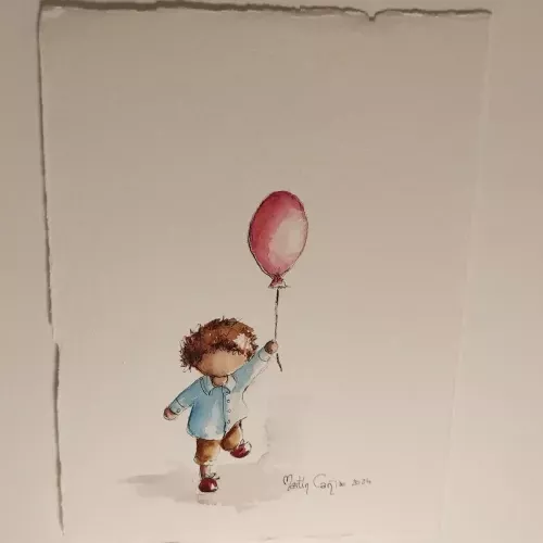 Acuarela infantil de la serie Mininiños 12