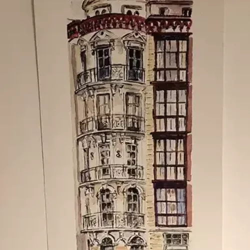 Serie Casa 4, arte en acuarela